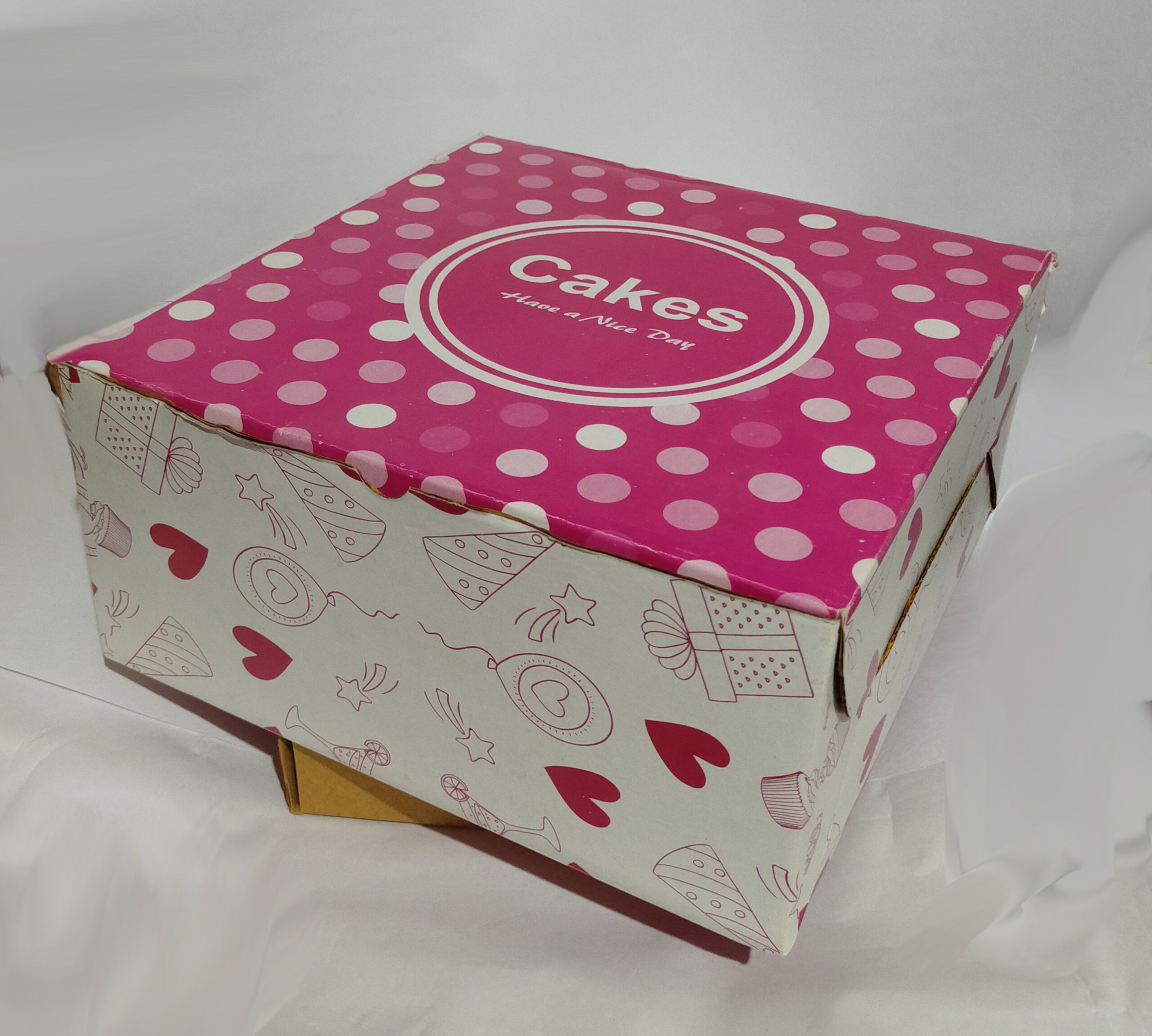 Cake Box Cardboard Malani Stores 3ply Corrugated Printed Cake Box size:-8x8x5inch Packaging Box-image-33