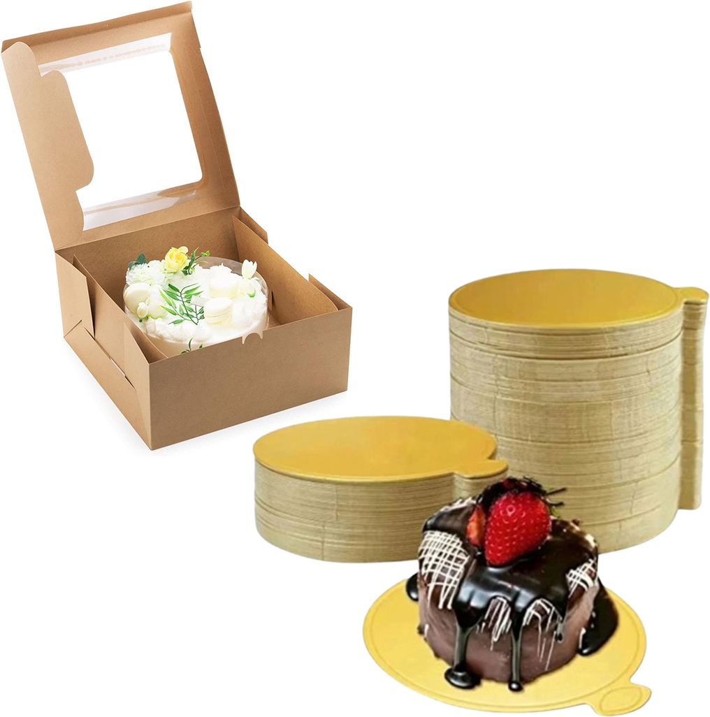 Cake Box Cardboard Cake Base & Cake Box | Cake Base 9-inch Round | Cake Box 9x9x5 | Cake Decoration Packaging Box-image-42