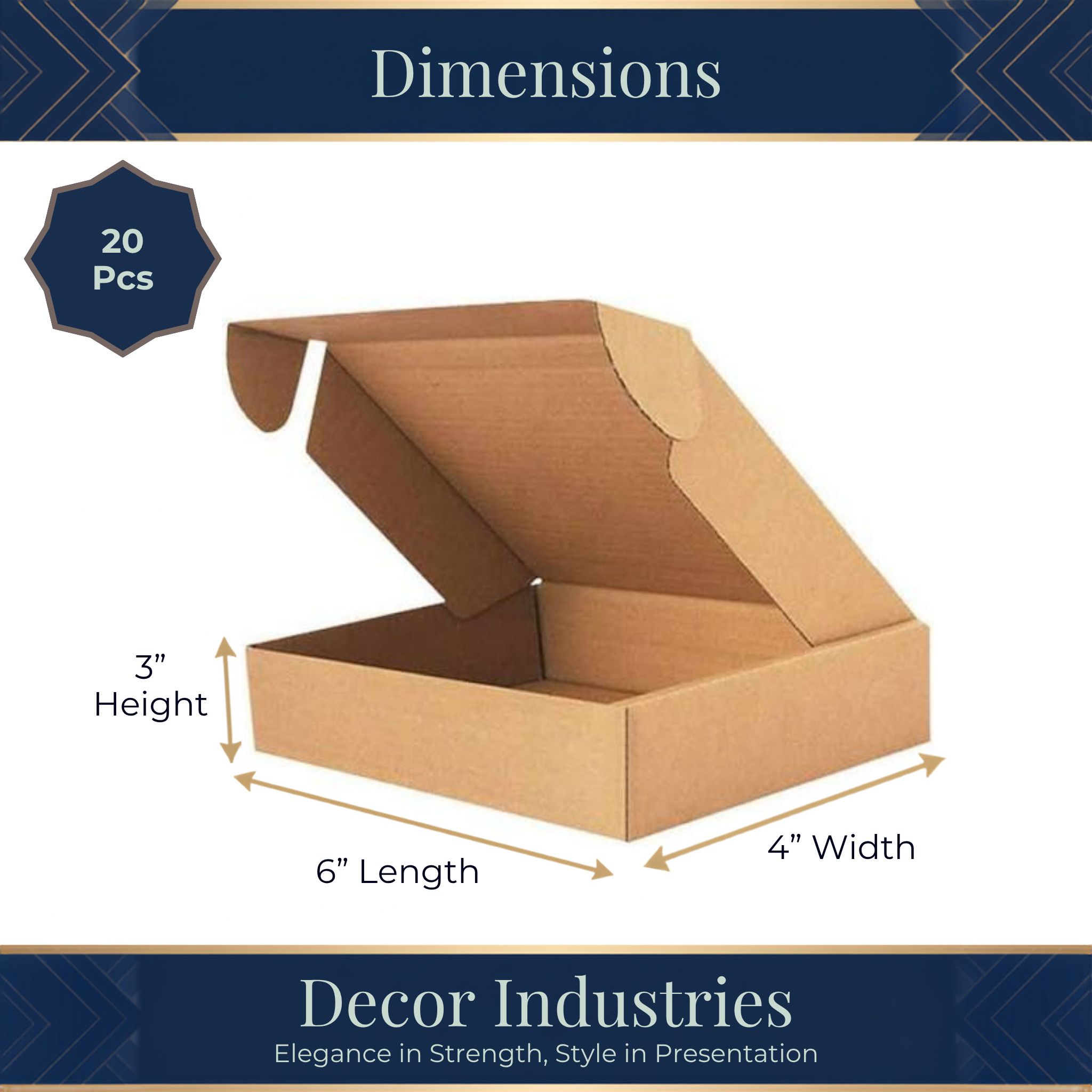 Self-Locking Box Cardboard, Craft Paper storage, shipping, mailing, E commerce, Gifting, 6 × 4 × 3 inch boxes For Packing Packaging Box-image-48