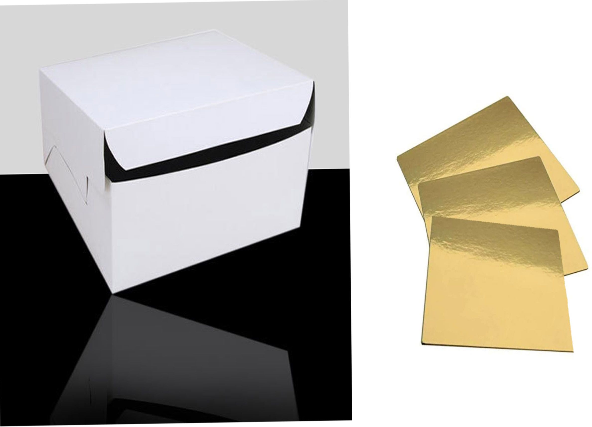 Cake Box Cardboard CORRUGATED WHITE CAKE BOX SIZE :-8X8X5 INCH WITH BASE Packaging Box-image-22