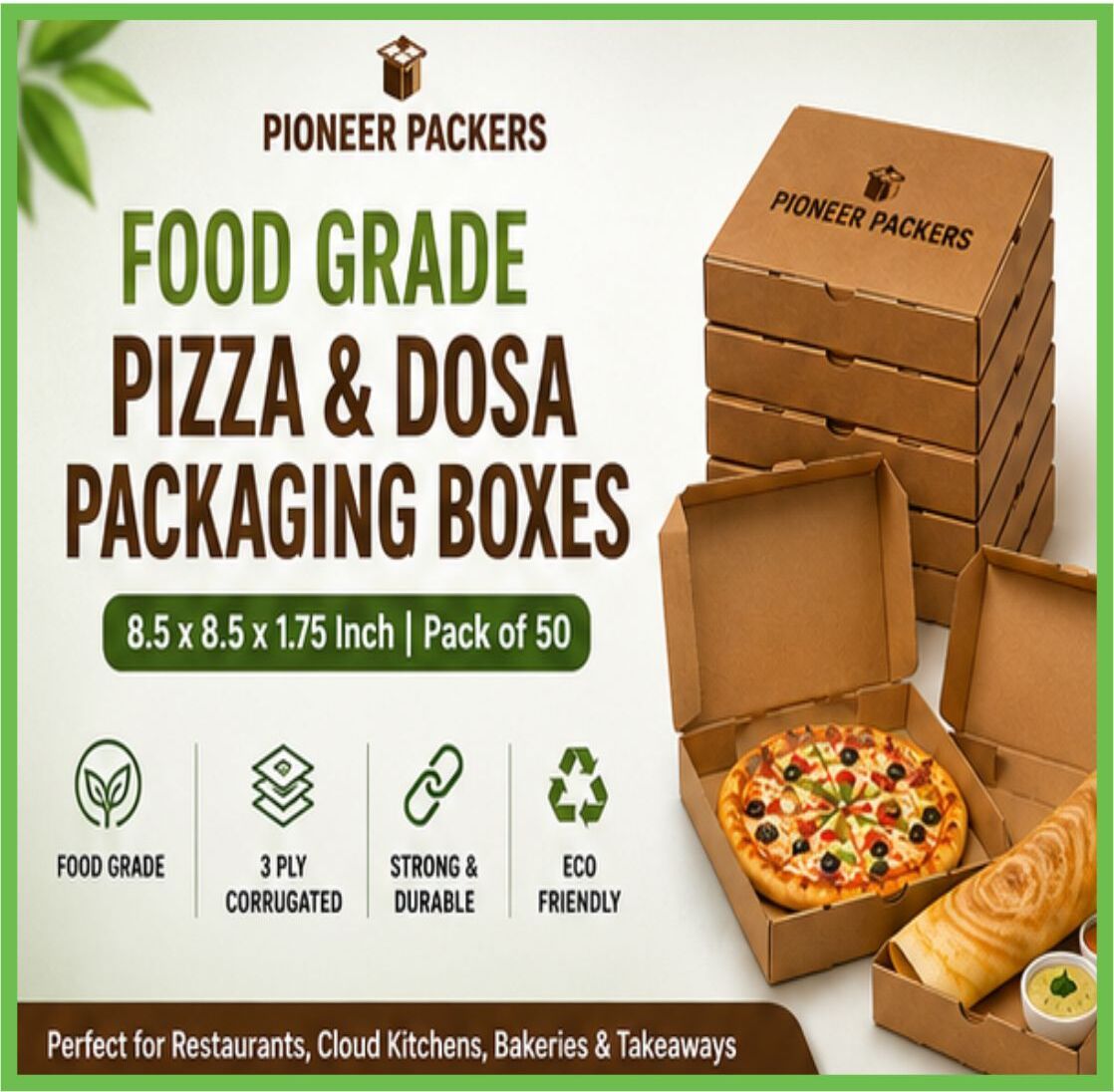 Pizza Box Paper Pioneer Packers, Food Grade Packaging For Pizza, Dosa, Bakery, Cookies, Takeaway&Delivery Packaging Box-image-16