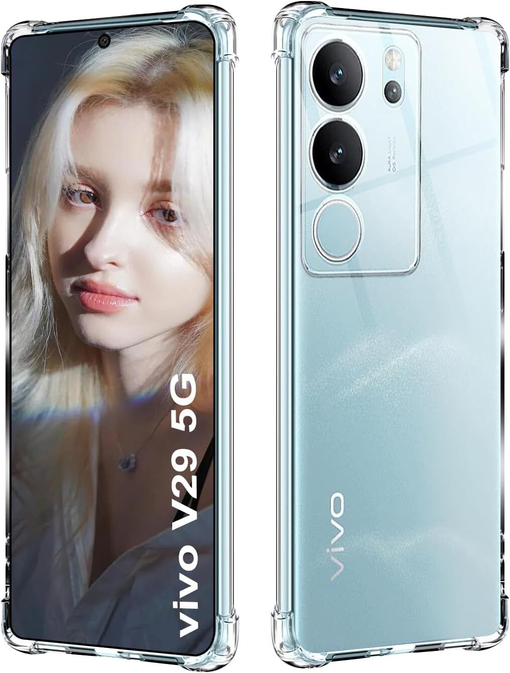 Back Cover for Vivo V29 5G / Vivo V29 Pro 5G Bumper Silicon Transparent Case-image-1