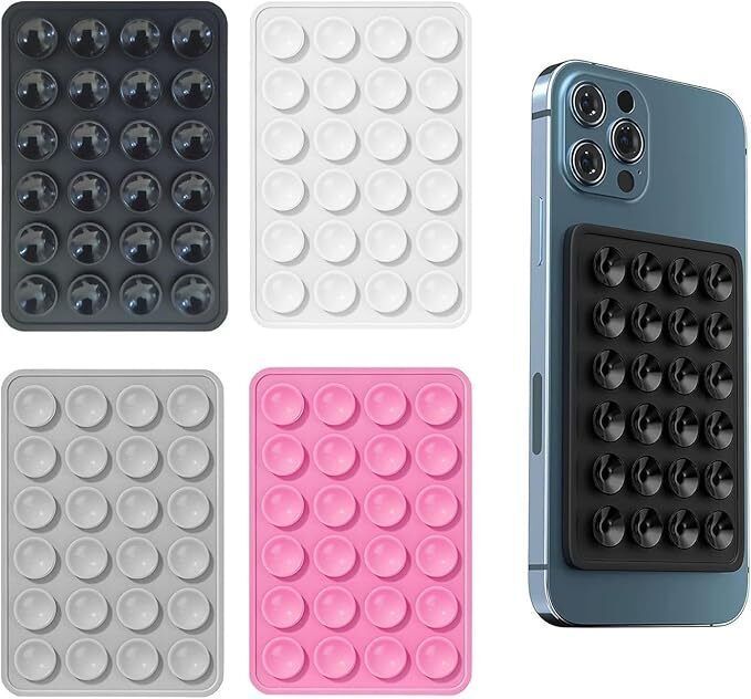 DSNS Double-Sided Suction Cup | Anti Slip Silicon Sticky Phone Stand 4 Pics Mobile Holder-image-35