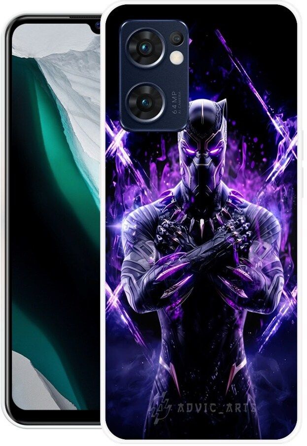 Back Cover for Oppo Reno7 5G, CPH2371, BLACK, PANTHER, WAKANDA, FOREVER-image-49