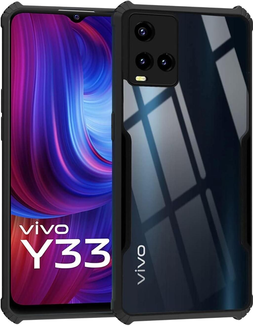 Back Cover for Back Cover for Vivo Y33s Transparent Eagle Back Cover (Black, Dual Protection, Pack of: 1)-image-7