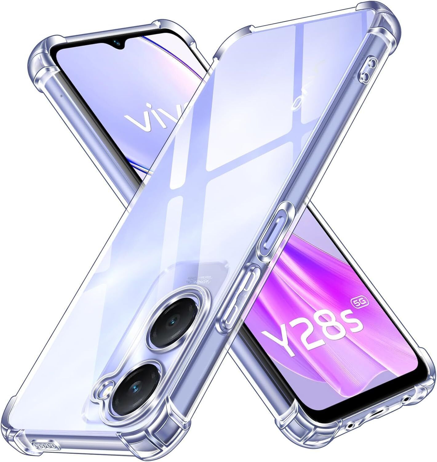 Pouch for iQOO Z9 Lite / Vivo T3 Lite 5G / Y18 / Y18e / Y03 / Y28s Bumper Silicon Transparent Case-image-44