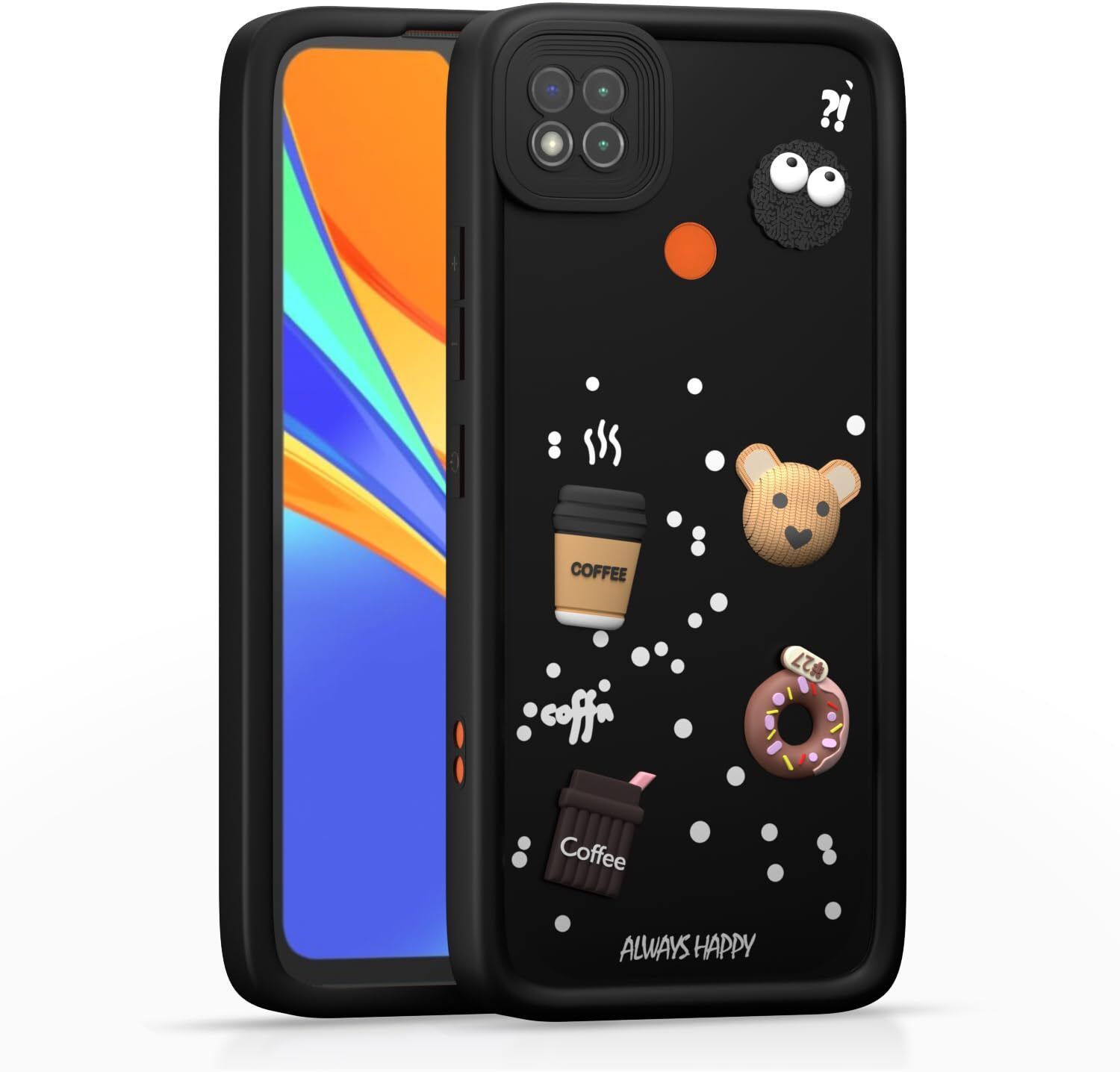 Back Cover for Redmi 10A Sport / 10A /9 /9C | Smile Taddy |3D Ball |Milk Donut |Coffee Cup-image-15