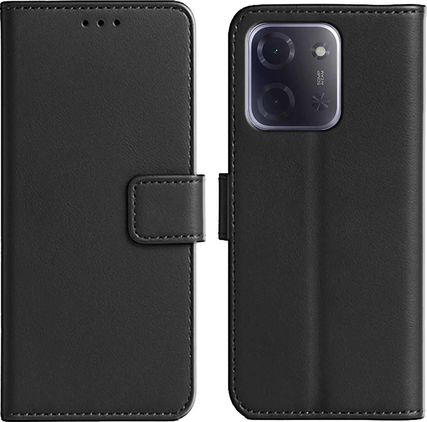 Back Cover for Poco C85 5G Premium PU Leather Flip Cover with Card Slots & Stand Feature-image-4
