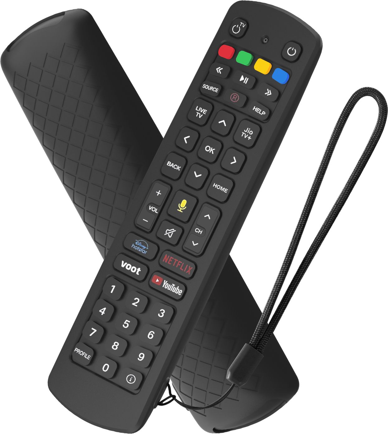 Front & Back Case for Jio Tv Set Top Box Remote Cover With Lanyard-image-25