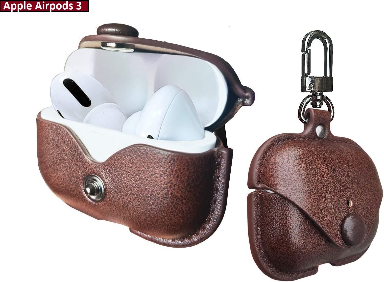 FwellT Leather Press Stud Headphone Case For Apple Airpods Pro 3-image-22