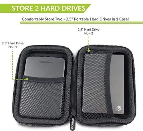 sounce Pouch for External Hard Drive Case 2.5-Inch Portable Carrying Case Cover Pouch-picture-20