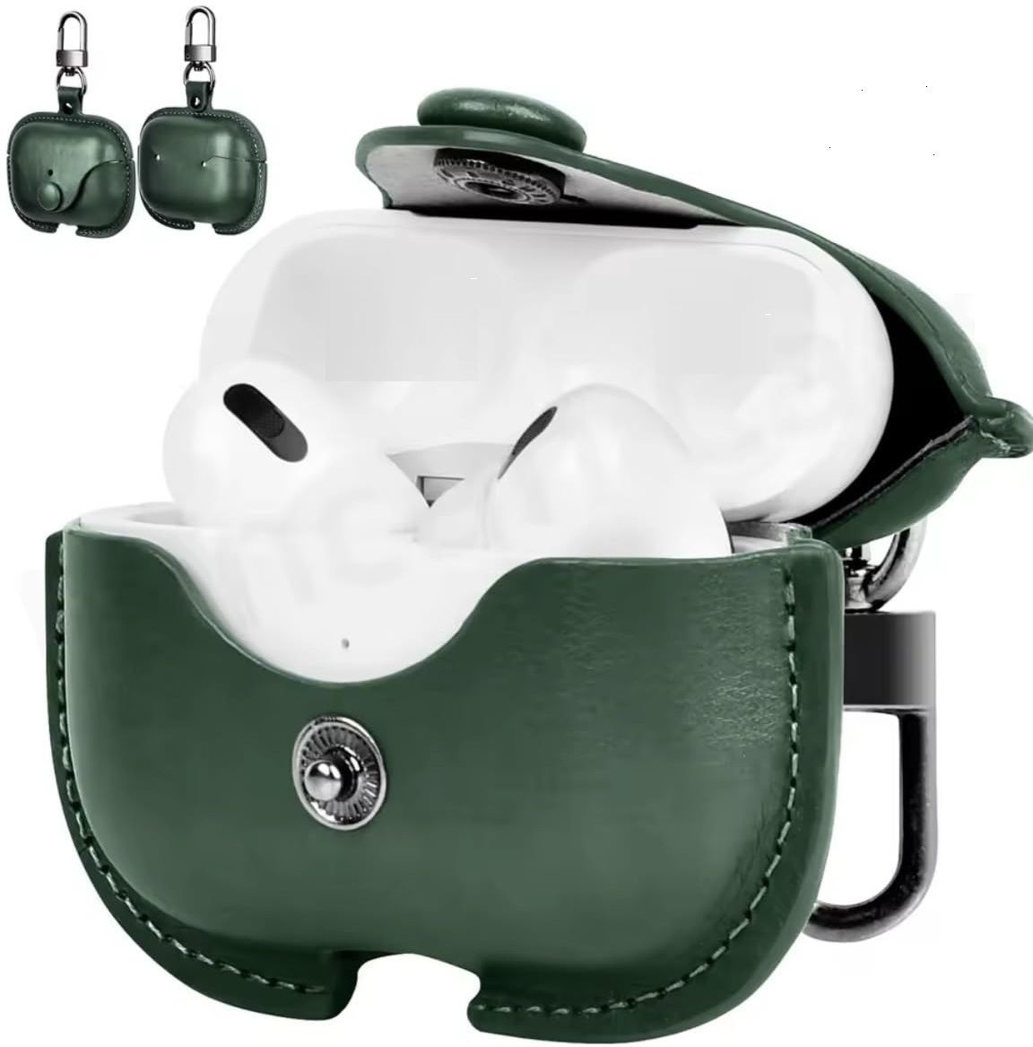 FwellT Leather Press Stud Earbuds Case For Airpods Pro/Airpods Pro 2