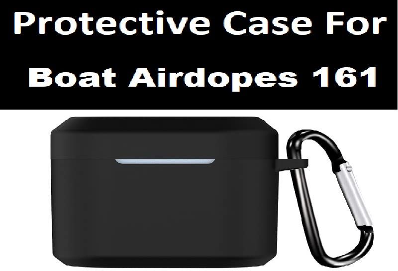 Pouch for Boat Airdopes 161 / Boat Airdopes 163 Soft Silicone Full Protection Case Cover {Black}-image-33