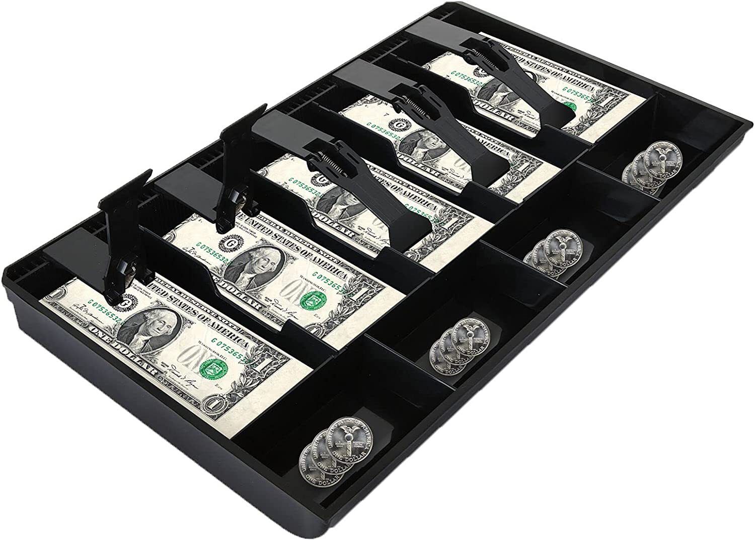 skgreen Money Tray Cash Register Drawer 5 Bills 4 Coins Compartments counter Cash Box-picture-19