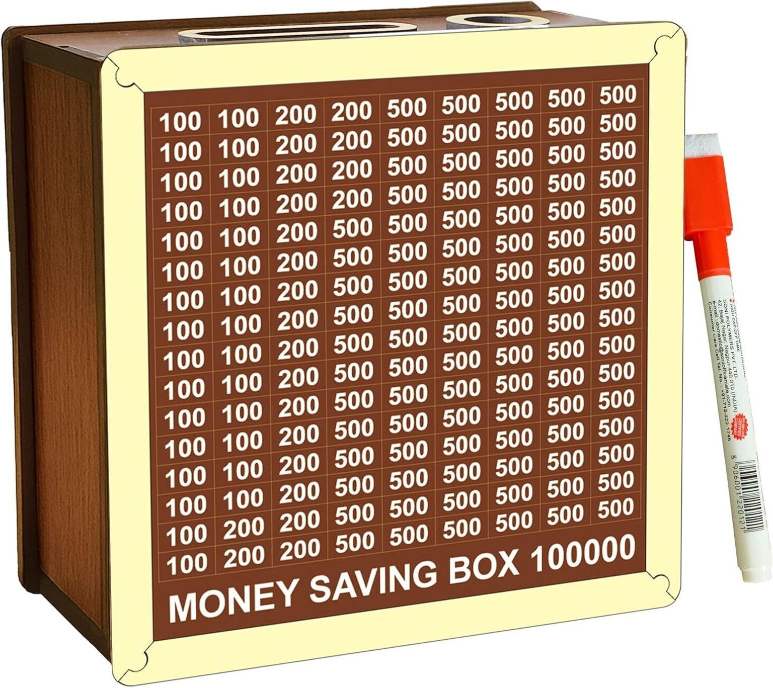 fulffystyl Wooden 1 Lakh Money Saving Box – Traditional Savings Box Secure Lock Cash Box Cash Box-picture-14