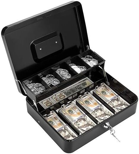 Portable Locking Large Cash Box for money coin-Multicolor | CB-03 Safe Locker Cash Box-image-30