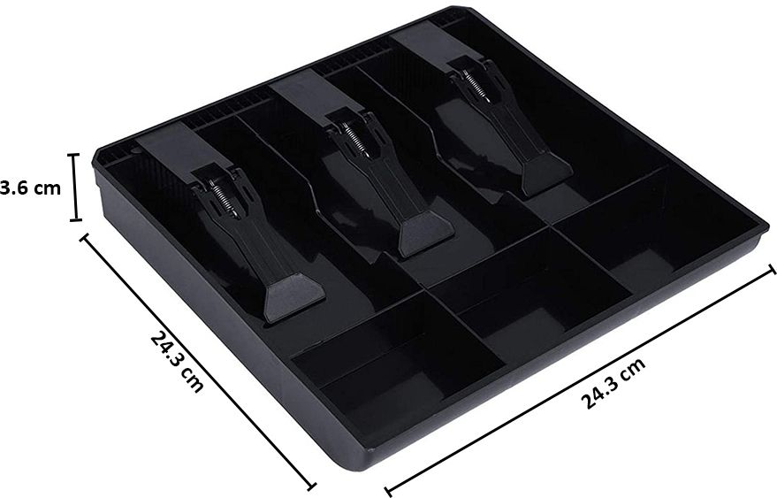 Plastic Cash Drawer 3 Bills 3 Coins ABS Cashier Storage Box Cash Box