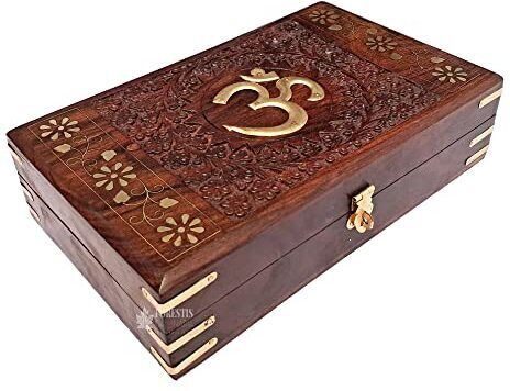 forestis gallinaria Wooden OM Box for Good Luck| Vanity Box| Jewellery Box For Gold, Cash, Money Cash Box-picture-28