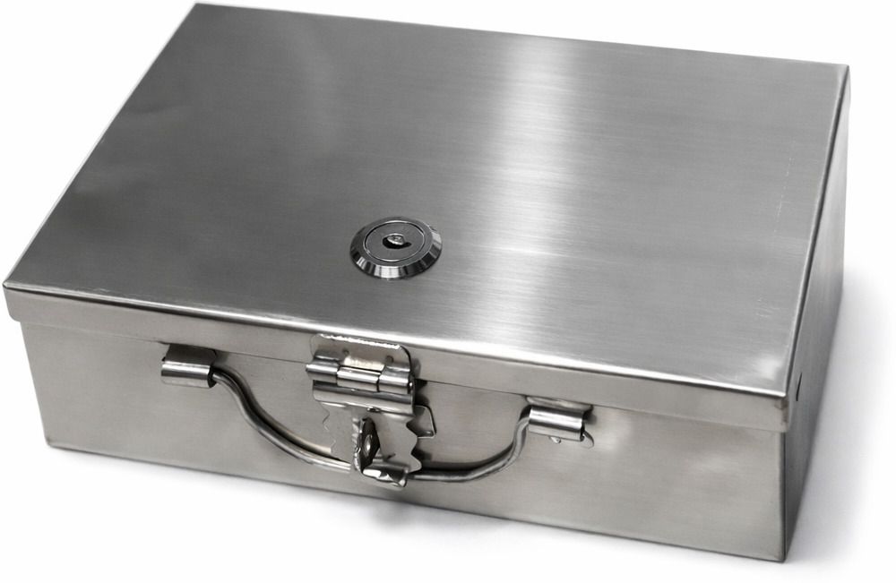 jowel Cash Box Stainless Steel / Coin Peti / Jewellery Storage Organizer - 9" Size Cash Box-picture-11