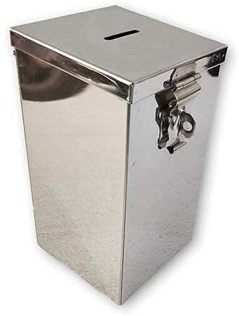 gvanys SSteel Coin Box Cash Box Gullak Piggy Bank ( 6.5 Inch )( H- 6.5" W-4" L-4.5") Cash Box-picture-24
