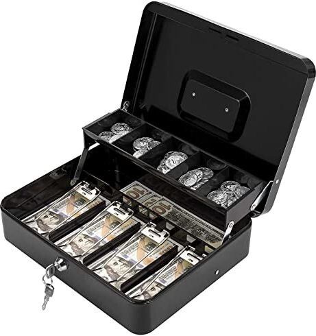 bestow 5 Coin, 4 Notes Compartments Drawer Storage Cash Box-picture-15