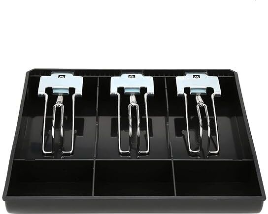 ABS Metal Cash Drawer, 3 Cash and 3 Coin Organizer Cash Box-image-20