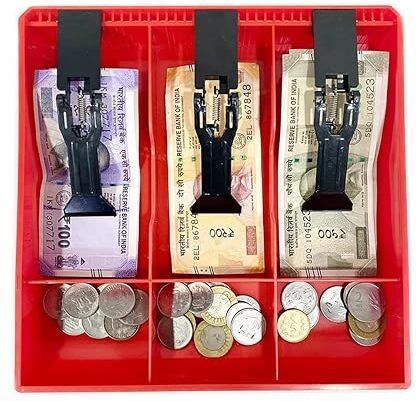 sukhad ABS Plastic Cash Drawer 3 Bills 3 Coins ABS Cashier Storage Box Cash Box-picture-13