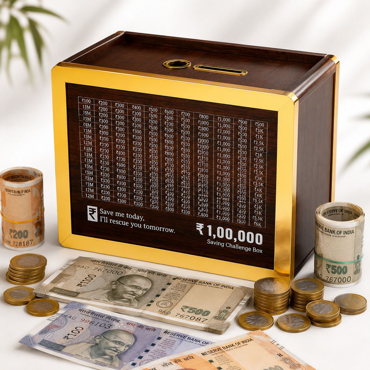 tulipcrafters cash box for 1 lakh Savings Challenge Money Box, Cash Collection Cash Box-picture-40