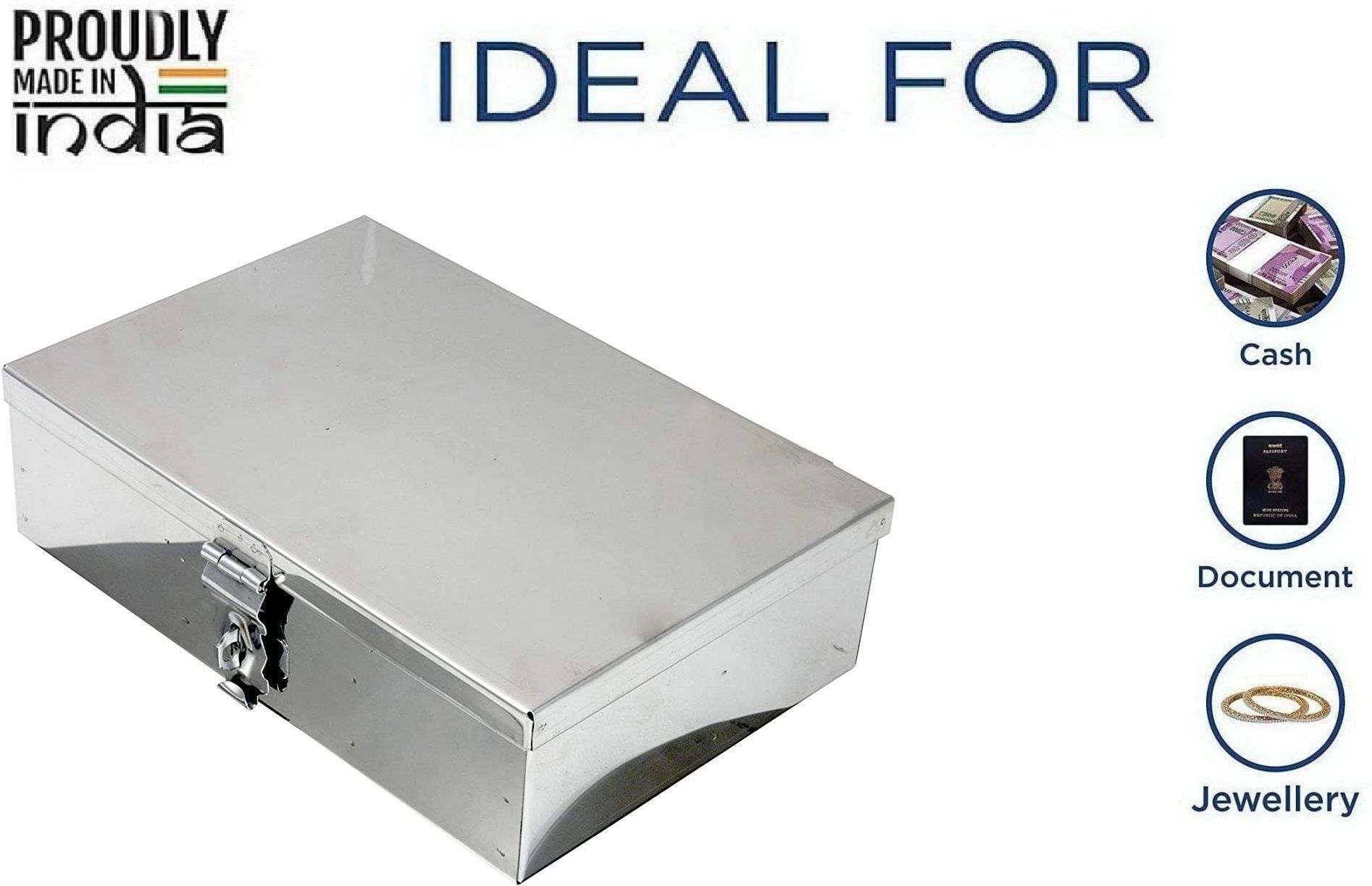 Cash Peti/ Organizer/ Vanity Box/ Safe Locker Box - 9 Inch Cash Box-image-34