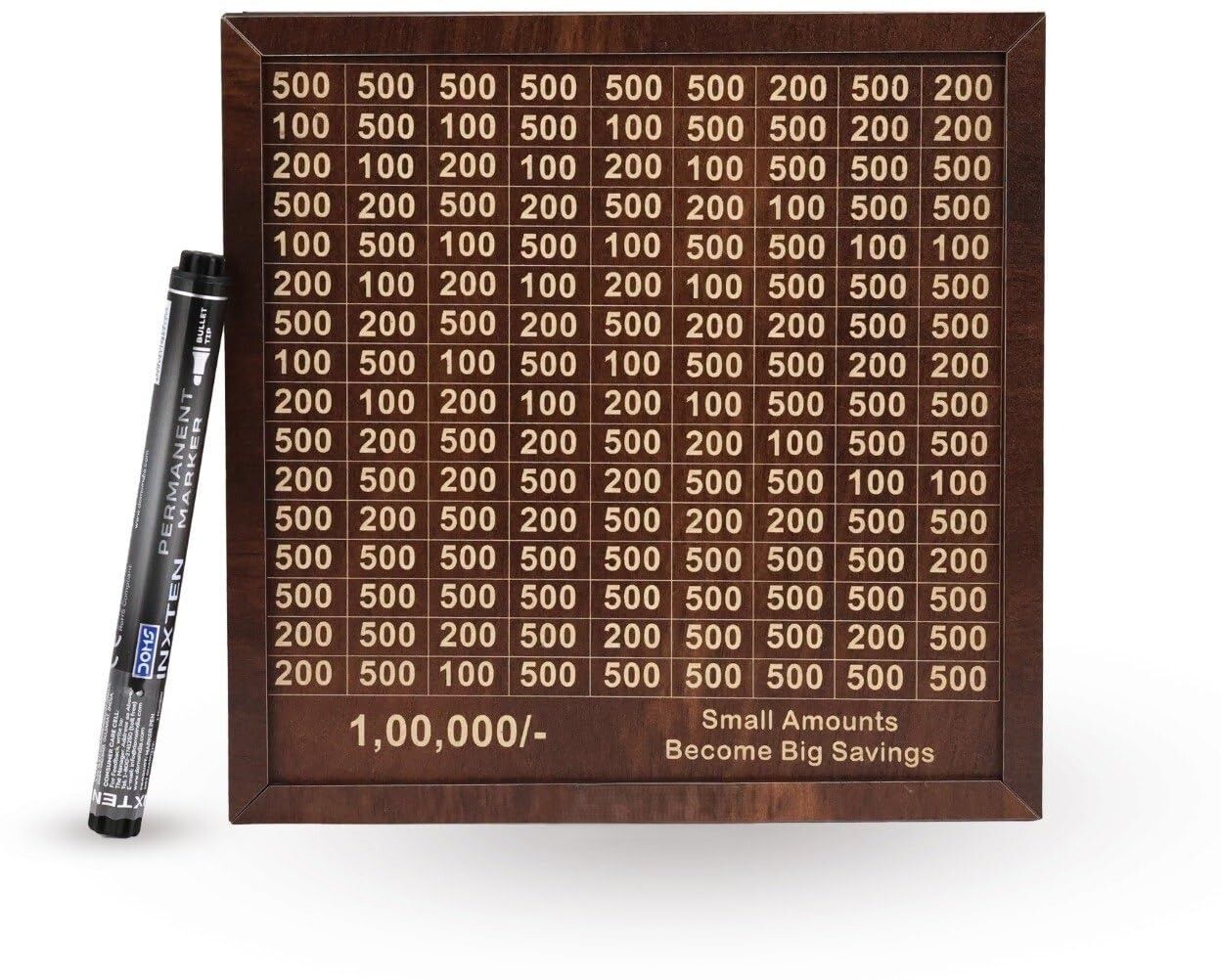 Wooden Money Saving Box,Rupees Money Saving Piggy Bank Cash Box