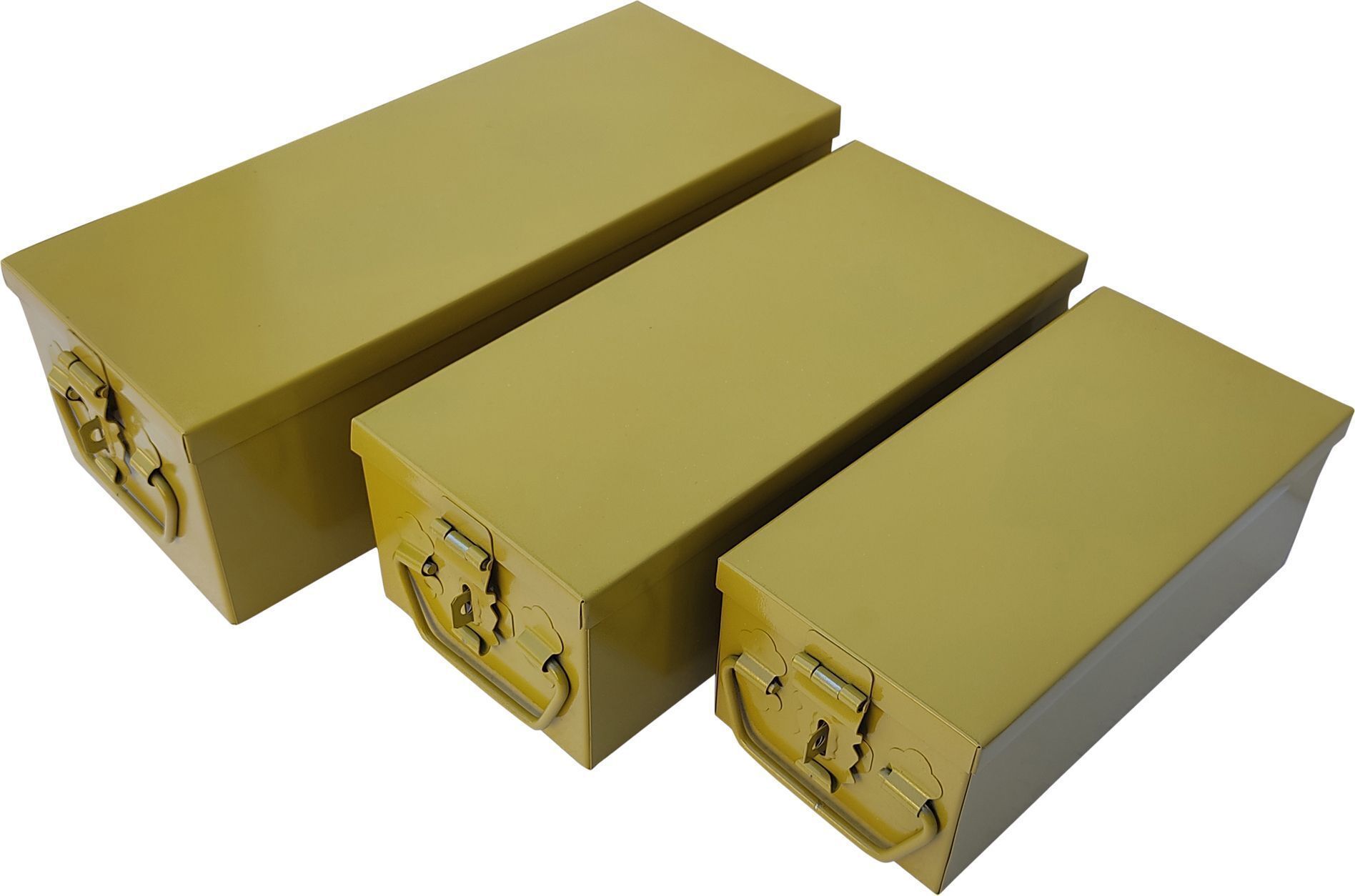 Powder-coated Gold Finish SteelJewelry,Cash,Safe Locker Box 3pc (8,10,12”) Safe Locker-image-13