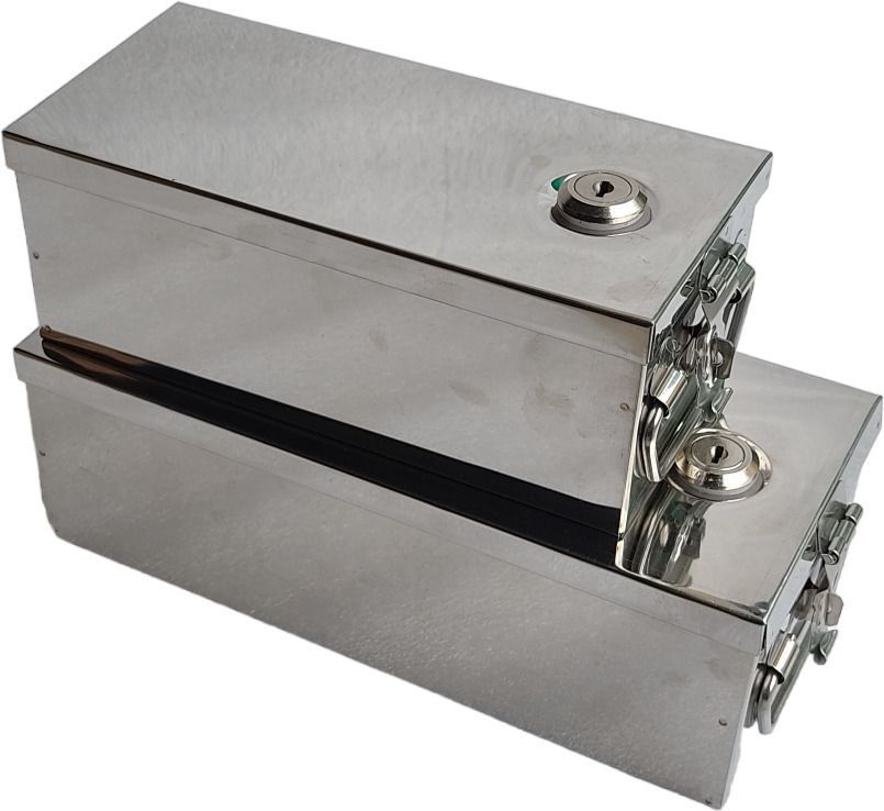 Jewellery Box cash peti puja Set of 2 Cash Locker Box 10 & 12 Inch Storage Safe Locker-image-2