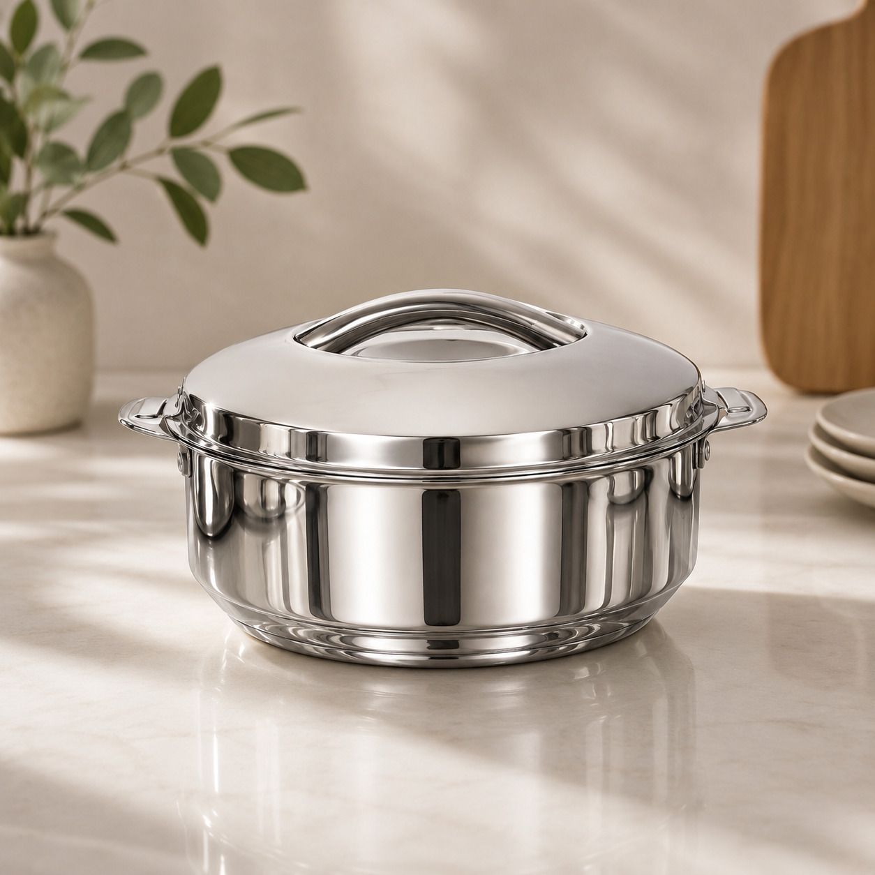 Milimercury Stainless steel Casserole 1400 ml Thermoware Casserole-image-8