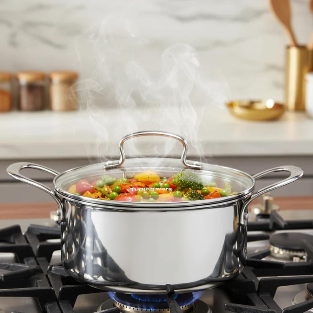 tupperware Trayam Casserole 3.1 Ltr With Glass Cover Lid Cook and Serve Casserole-picture-18