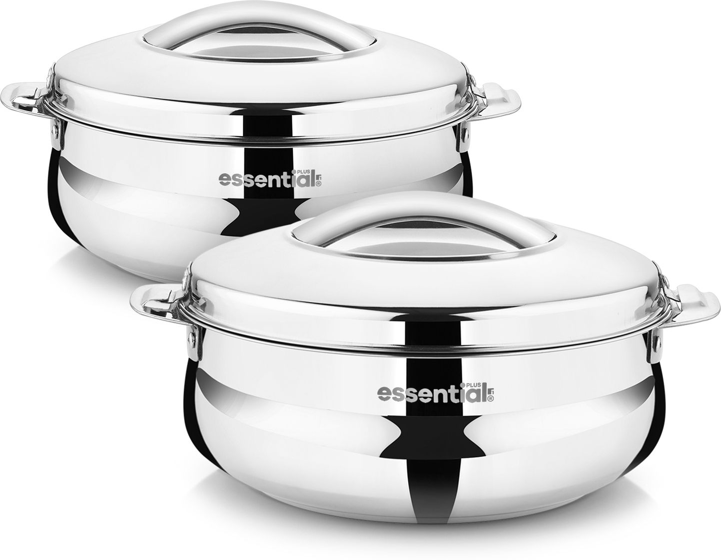 bergner Essential Plus Stainless Steel Belly Shape Hot Pot 2 Pcs Combo, Serve / Store, Pack of 2 Cook and Serve Casserole Set-picture-51