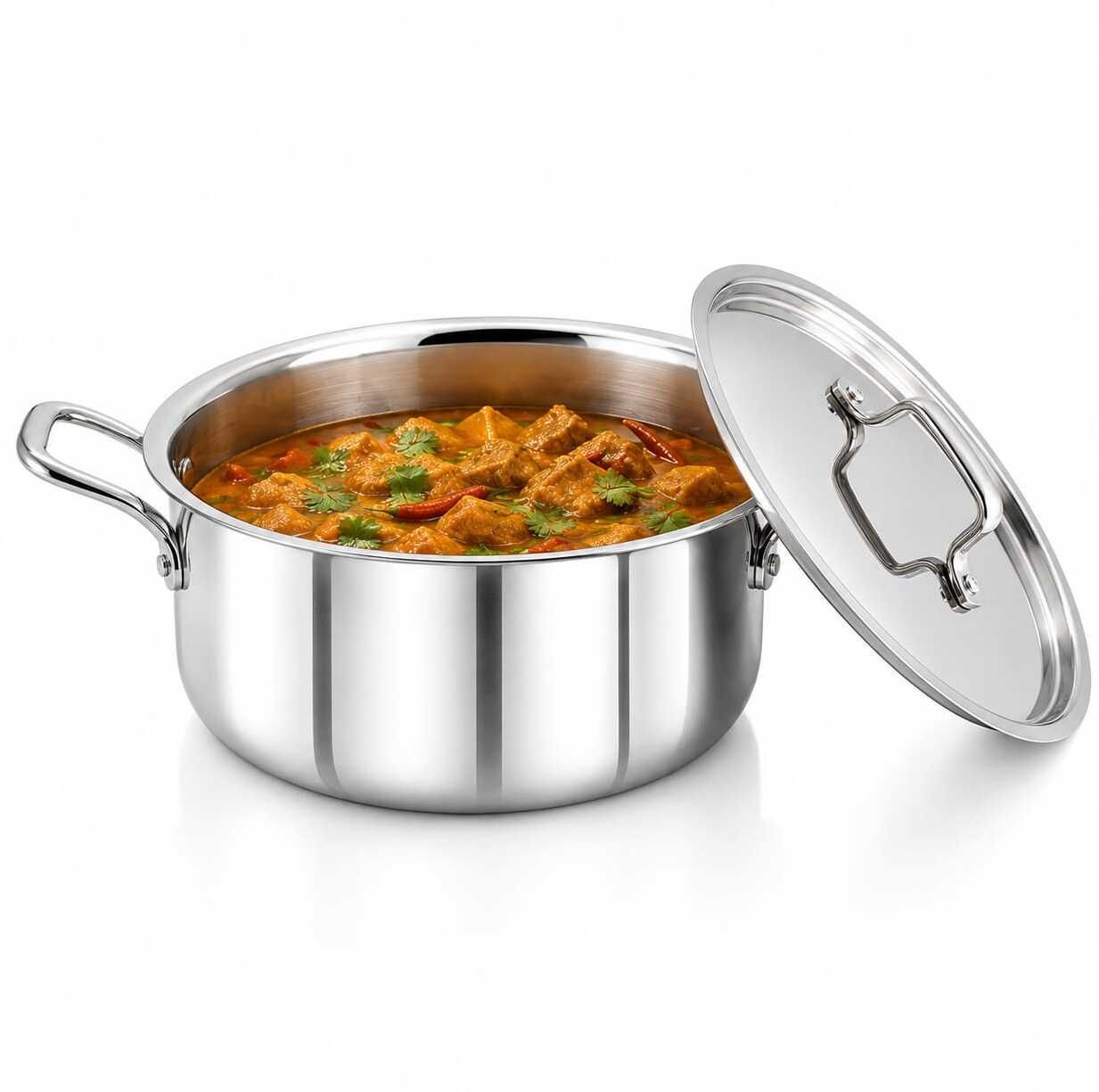 Stainless Steel Triply Casserole with Lid for Healthy Everyday Cooking Cook and Serve Casserole-image-41
