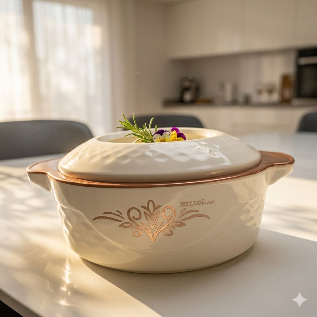 Casserole with Plastic Roti Baske, Brown Thermoware Casserole-image-5