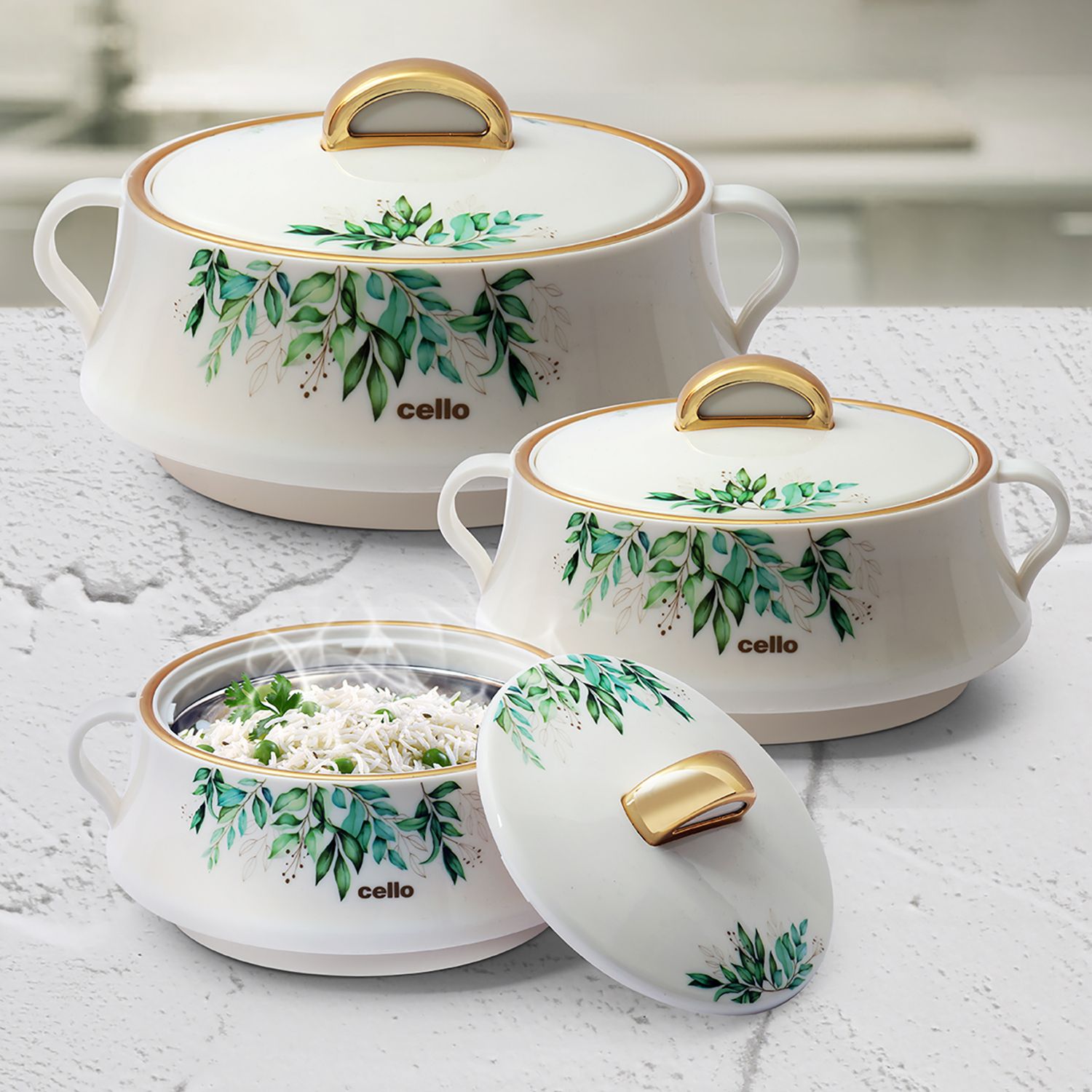 Midas Pack of 3 Thermoware Casserole Set