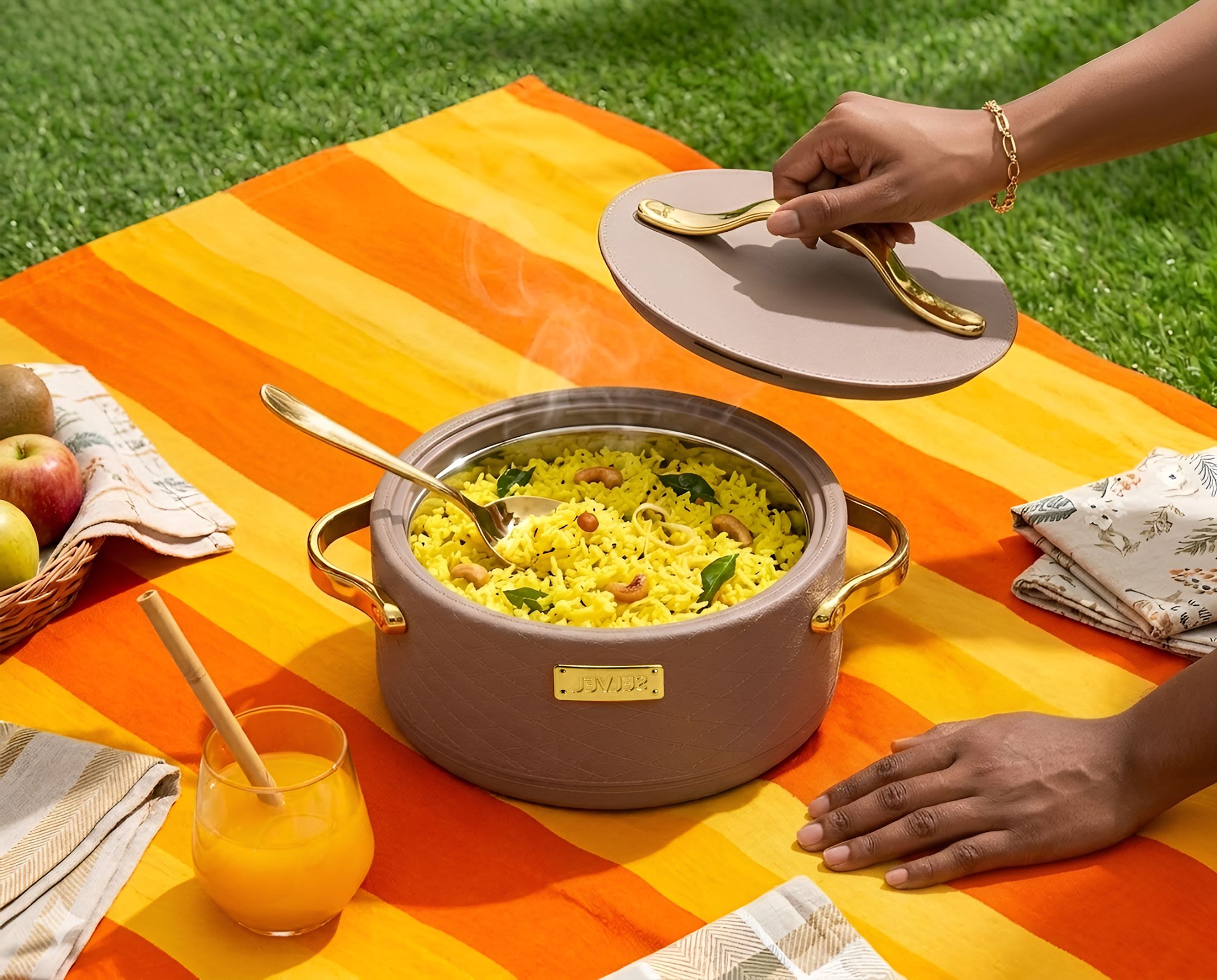 Leatherite Casserole 1700ml Brown Serve Casserole-image-7