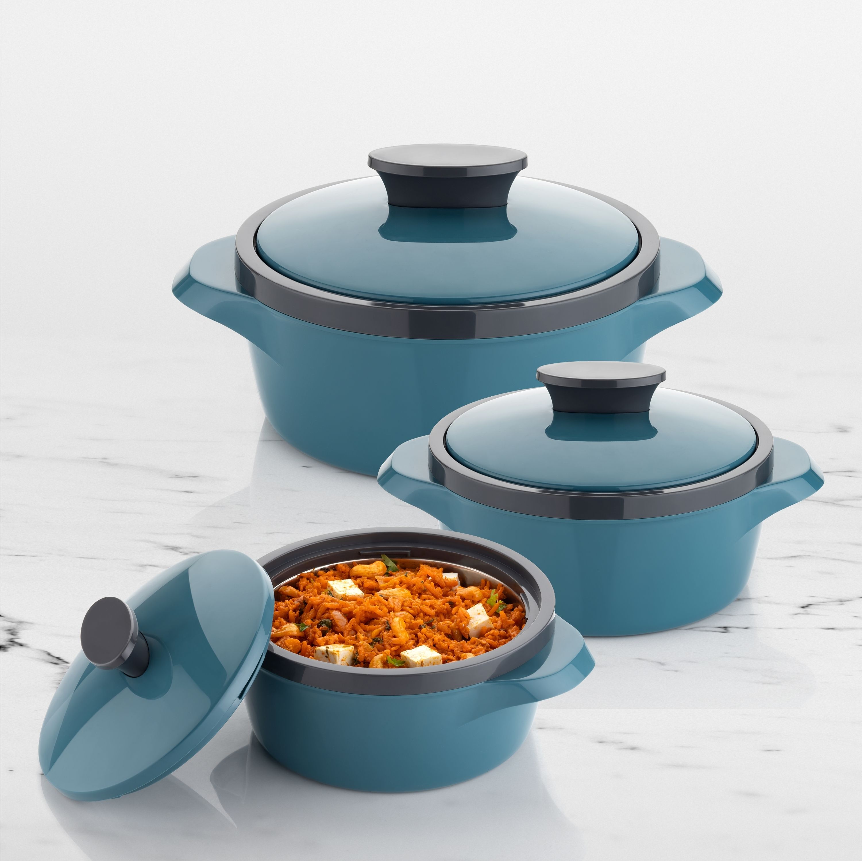 NEW CASSEROLE SET COMES WITH 3 DIFFERENT CAPACITY FOR EVERYDAY USE AT HOME Pack of 3 Thermoware Casserole Set-image-23