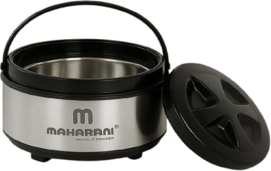 Stainless Steel Casserole Hot Case with Lid, (2500 ml, Black and Silver) Thermoware Casserole-image-22