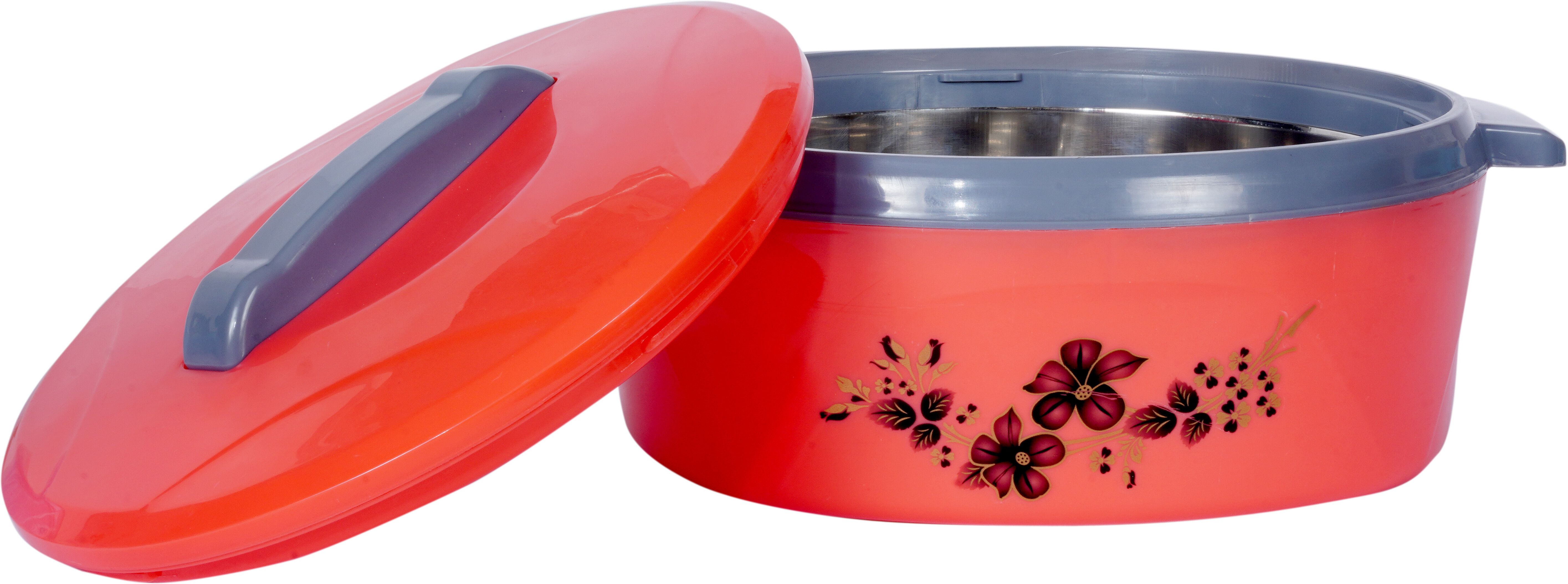 Stainless steel Insulated Casserole Hot Pot with Floral Print - Keep Food Fresh Serve Casserole-image-4