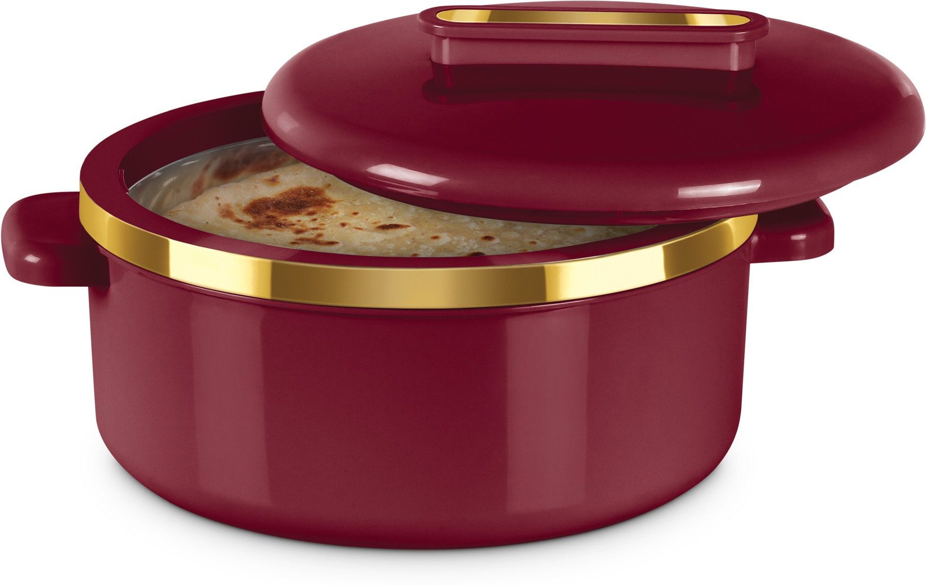 Curve 2500 Inner Stainless Steel Casserole, 2.15 Litres, Maroon Serve Casserole-image-37