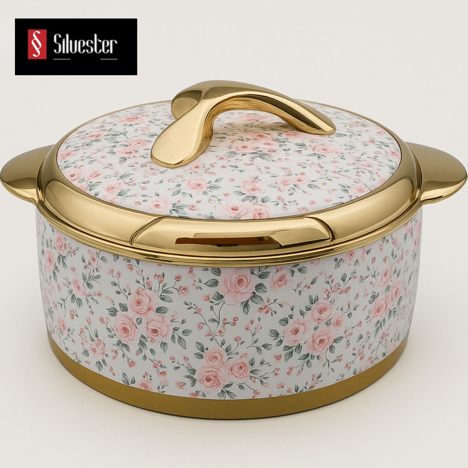 silvester Designer Flora Insulated Inner Steel 3000 Vegetables/Chapati /Serving/Biryani Serve Casserole-picture-50
