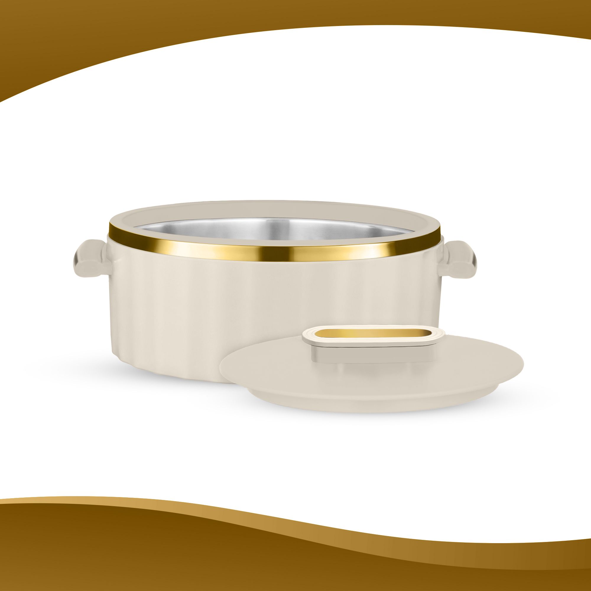 trueware Celebration Inner Steel PU Insulated 2300 ML BPA Free, Food Grade Thermoware Casserole-picture-3