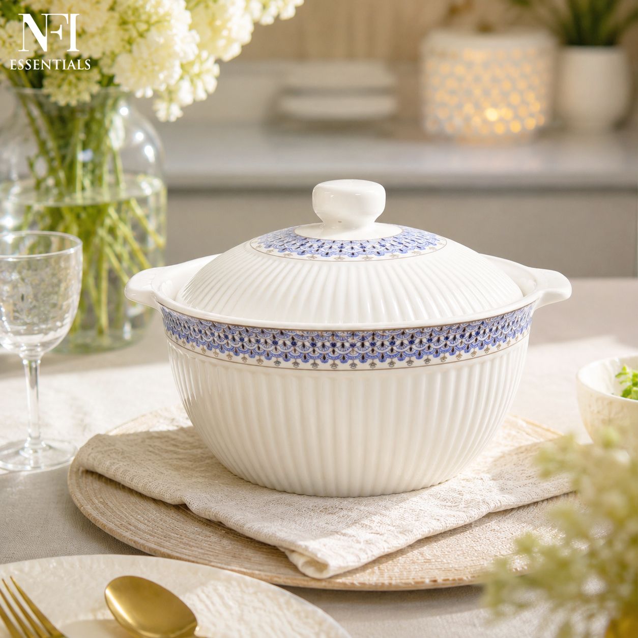 Ceramic Casserole Serving Bowl Set with Lid, Soup & Curry Bowl for Kitchen Serve Casserole-image-33