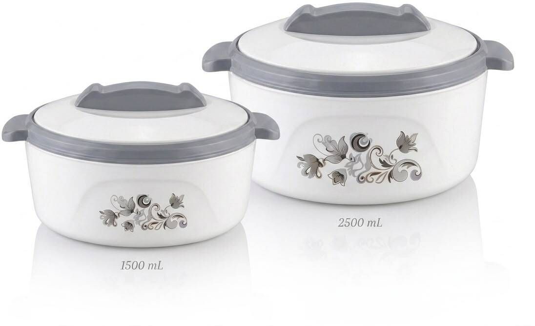 Plastic Insulated Inner Steel Casserole Set Pack of 2 Cook and Serve Casserole Set-image-20