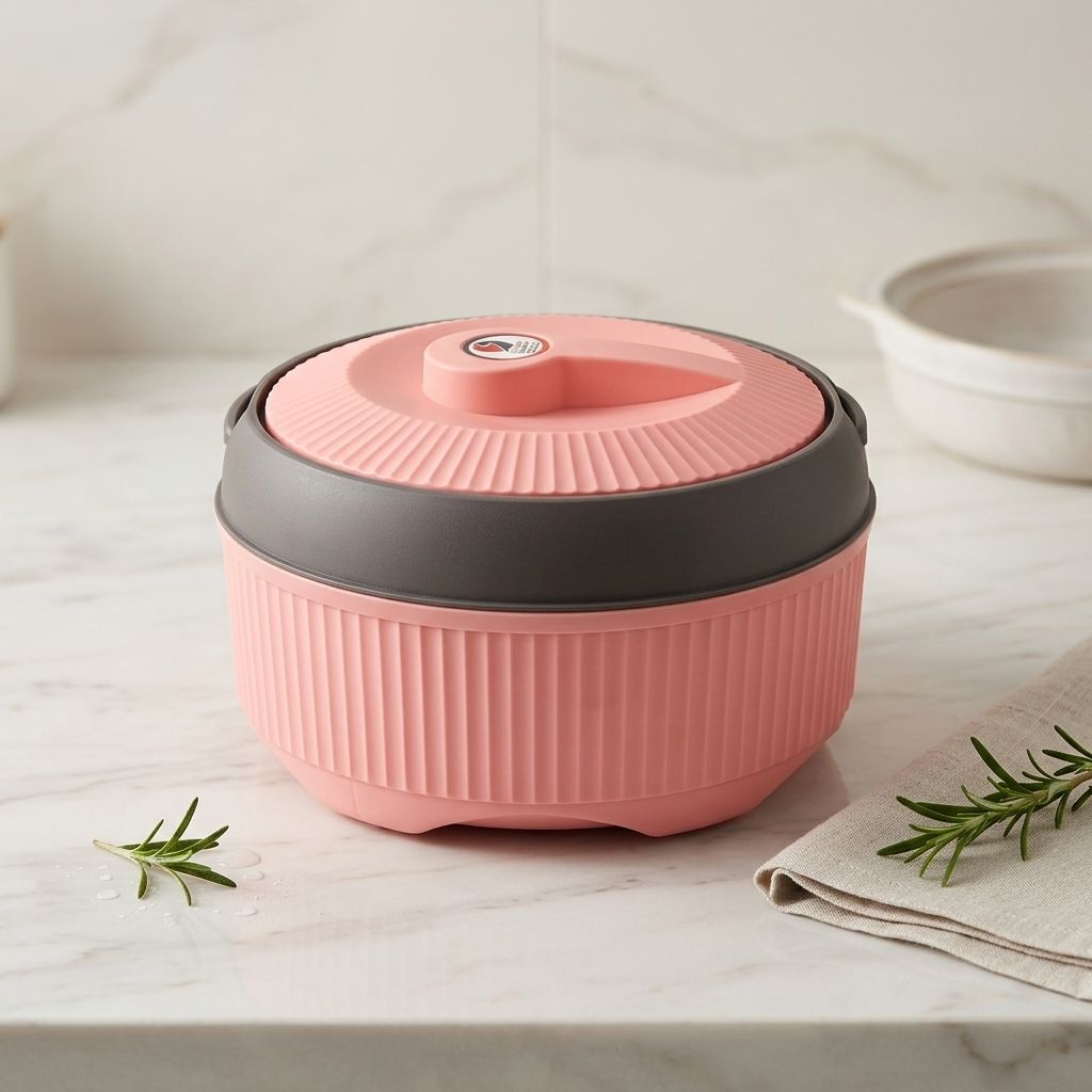 marqueonn 900ml Pink Hot Pot Casserole with Double-Wall Insulation Thermoware Casserole-picture-39