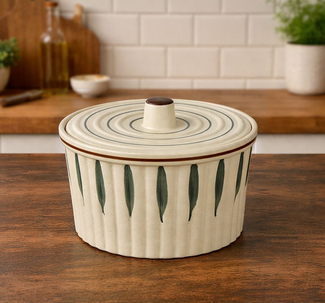 Handcrafted Large Ceramic Serving Donga with Lid | Serve Casserole-image-5