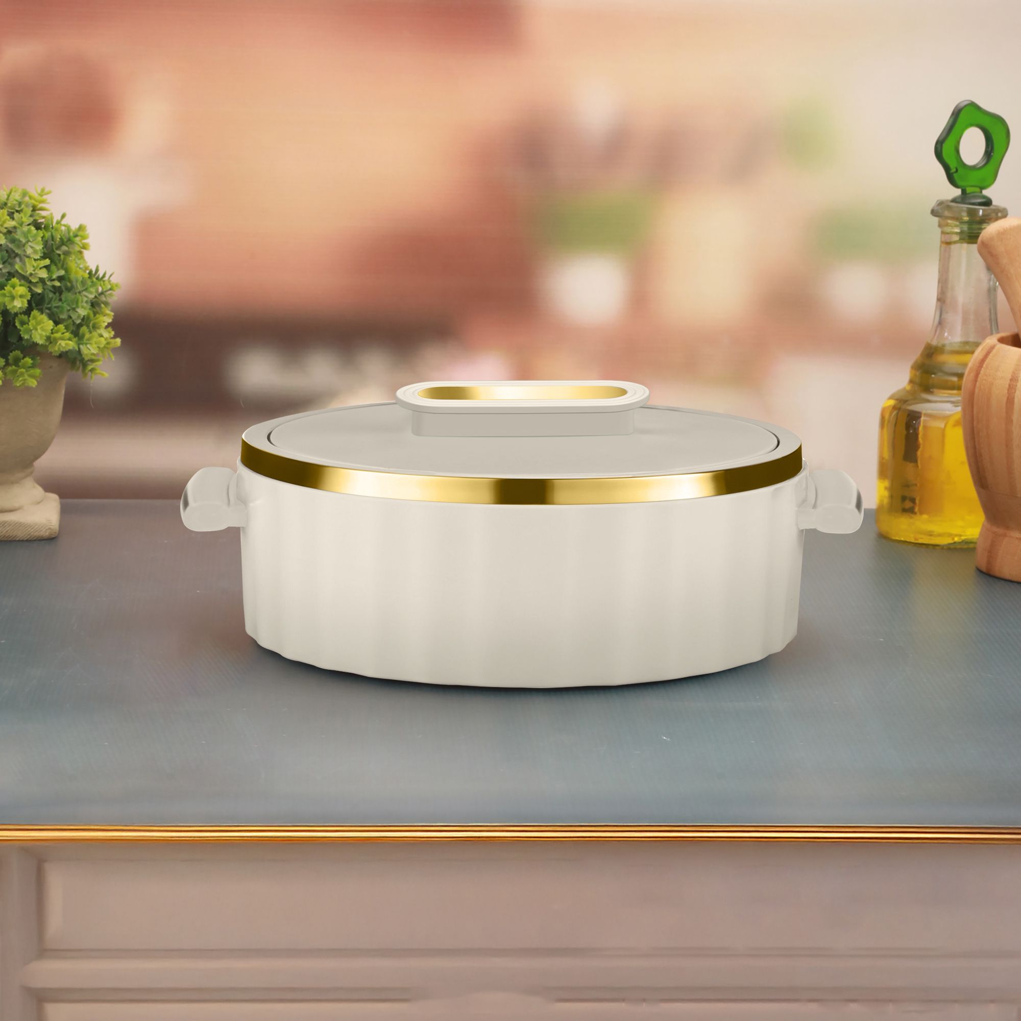 trueware Celebration Inner Steel PU Insulated 1800 ML BPA Free, Food Grade Thermoware Casserole-picture-1